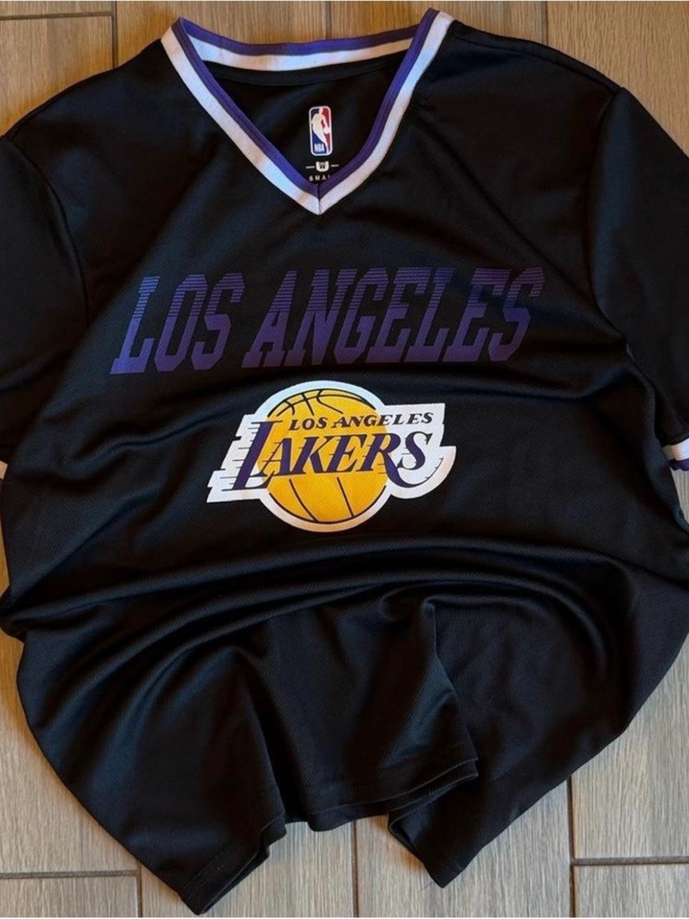 NBA Los Angeles Lakers Black Jersey with Purple and Gold Logo